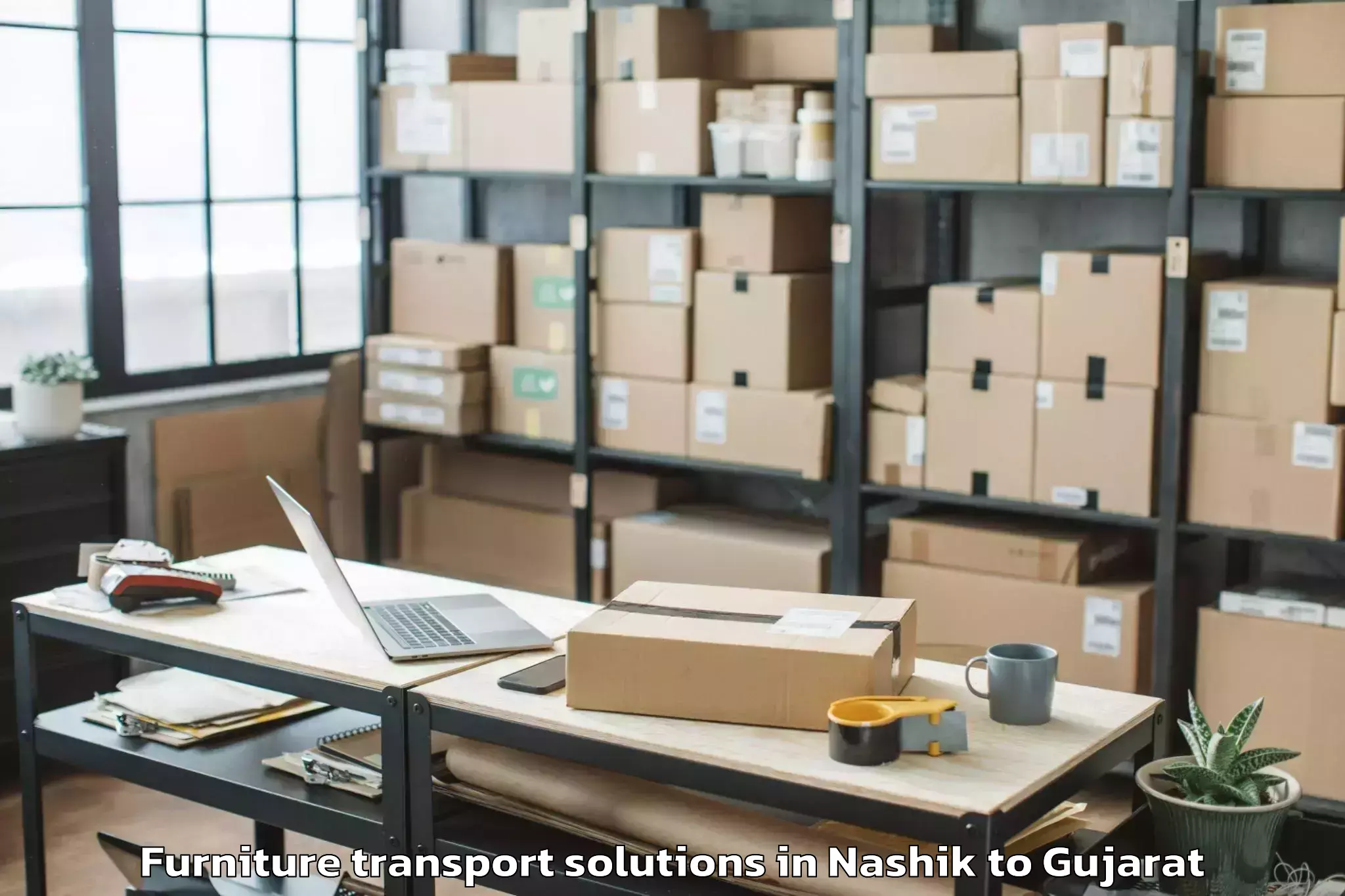 Top Nashik to Khedbrahma Furniture Transport Solutions Available